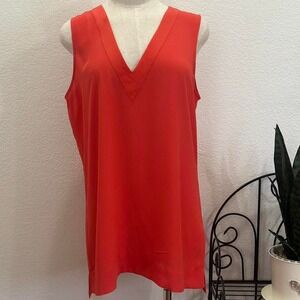 NYDJ‎ Sleeveless Pleat Back Orange Blouse size M